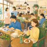 就労継続支援B型カフェ内職と午後の休憩サイン